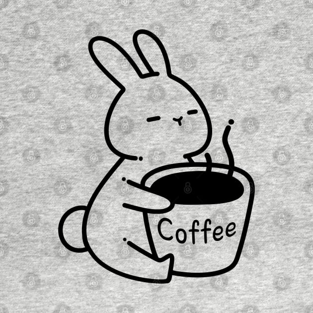 Bunny with Cup of Coffee | Coffee Lover Gifts | Handmade Illustrations by Atelier Serakara by Atelier Serakara